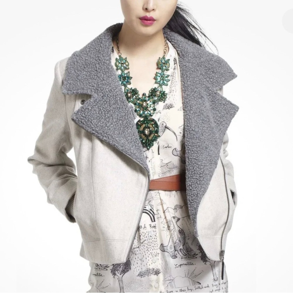 Anthropologie Cartonnier moto Sherpa jacket XS